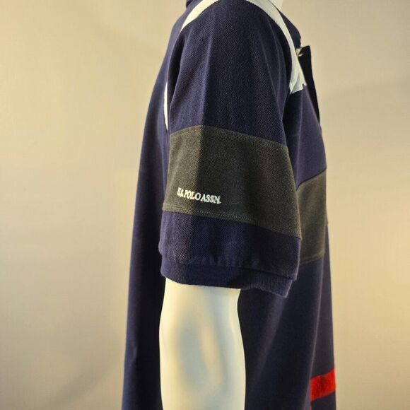 US Polo Assn Mens Sz XL Rugby Polo Shirt Embroidered Pony Pique Cotton - Picture 6 of 9